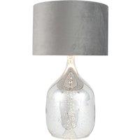 Dual Lit Silver Mercurial Glass Table Lamp