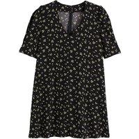 Recycled Floral Mini Dress with V-Neck
