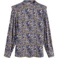 Floral High Neck Blouse with Long Sleeves