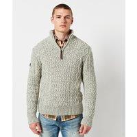 Jacob Cable Knit Jumper with Half Zip