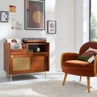 Redpop Walnut and Cane Vinyl Cabinet