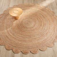 Hempy 300cm Diameter Round Scalloped Jute Rug