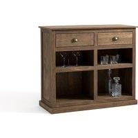 Lunja Solid Pine 2--Drawer Bar Cabinet