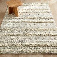 Bellika Striped Textured Wool Mix Rug