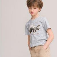Organic Cotton T-Shirt with Dinosaur Embroidery, 3-12 Years