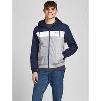 Rush Blocking Striped Jacket with Zip Fastening and Hood