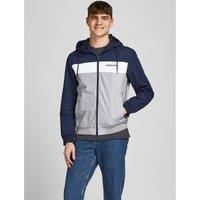 Rush Blocking Striped Jacket with Zip Fastening and Hood