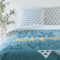 NYC Graphic 100% Cotton Bedding Set with Square Pillowcase