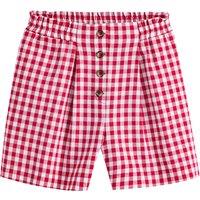Gingham Cotton Shorts, Made in Europe