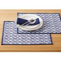 Sert of 2 Martinho Geometric Coated Polycotton Placemats
