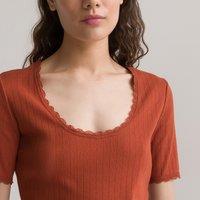 Cotton Mix T-Shirt with Short Sleeves and Crew Neck