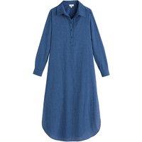 Striped Midaxi Shirt Dress in Organic Cotton