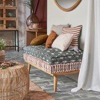 Azra Floral Textured Rectangular Cotton Cushion Cover