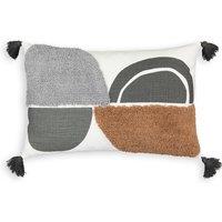 Comoe Graphic Tufted Tassel Rectangular Cotton Cushion Cover