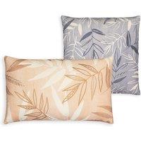 Nagano Foliage Embroidered Cotton Linen Square 40 x 40cm Cushion Cover