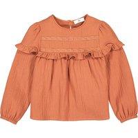 Cotton Ruffled Blouse with Long Sleeves, 3-12 Years