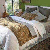Oita Floral Striped Washed Cotton Bedspread