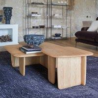 Iloss Small Curved Solid Oak Coffee Table