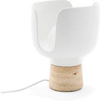Perlata Ceramic and Travertine Table Lamp