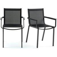 Set of 2 Zory Aluminium Garden Armchairs