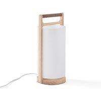 Fodo Solid Oak and Opaline Lamp