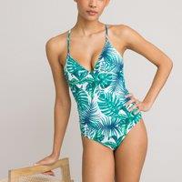 Tropical Print Triangle Swimsuit