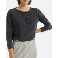 Sonoma Cotton T-Shirt with Grandad Collar and Long Sleeves