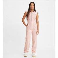 Cotton Mix Sleeveless Boilersuit with Shirt Collar