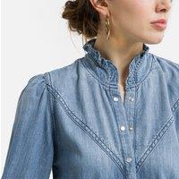 Willow Denim Relaxed Dress With Ruffled Collar