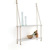 Mareo L60cm Rope Hanging Double Wall Shelf