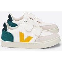 Kids V-12 Velcro Flatform Trainers in Leather