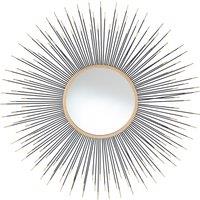 80cm Black Starburst Round Wall Mirror
