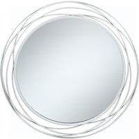 90cm Silver Metal Round Wall Mirror