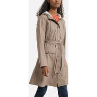Curve Waterproof Hooded Jacket with Tie-Waist