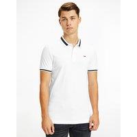 Tipped Slim Fit Polo Shirt in Stretch Cotton Pique