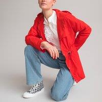 Recycled Lightweight Hooded Parka with Drawstring Waist
