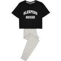 Slogan Print Cotton Pyjamas