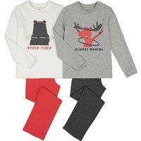 Pack of 2 Pyjamas in Cotton with Sporty Animal Prints
