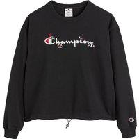 Logo Print Sweatshirt in Cotton Mix and Loose Fit with Drawstring Hem