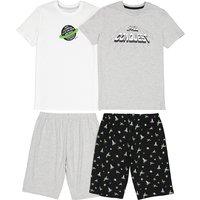 Pack of 2 Short Pyjamas in Cotton with Outer Space Print, 10-18 Years