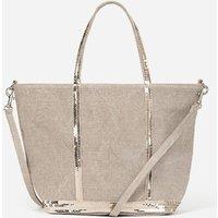 Linen Small Tote Bag with Sequin Trim