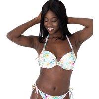 Koro Island Recycled Push-Up Bikini Top in Floral Print