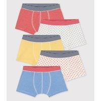 Pack of 5 Boxers in Organic Cotton, 3-12 Years