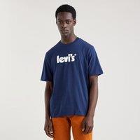 Poster Logo Print T-Shirt in Cotton with Crew Neck