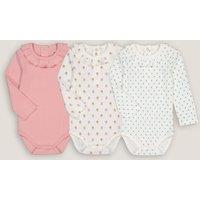 Pack of 3 Bodysuits in Organic Cotton with Ruffled Collar