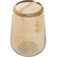 Dimpled Glass Gold Effect Toothbrush Holder