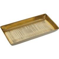 23cm Etched Line Gold Finish Tray