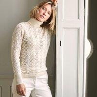 Pointelle Knit Jumper with Cowl Neck