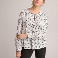 Polka Dot Print Blouse with Long Sleeves
