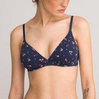 Non-Underwired Triangle Bra in Floral Print Cotton